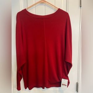 Boutique Red Long Sleeve Batwing Shirt